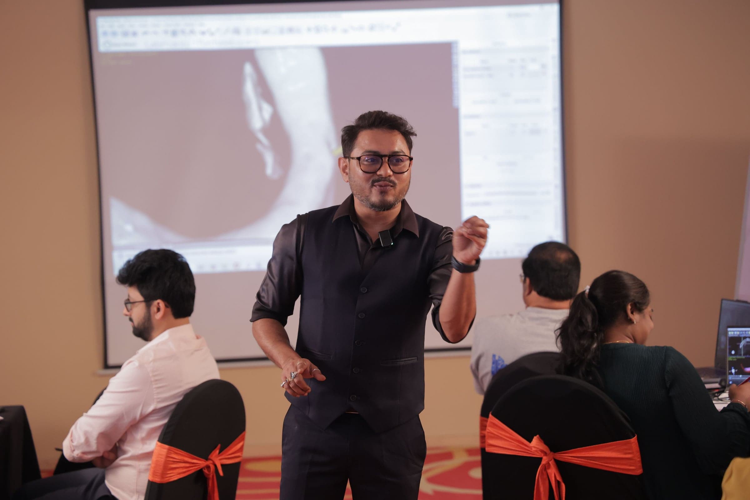 Sudeep Paul teaching a hands-on session